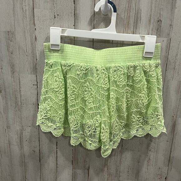 Vintage Miss Me Green Crochet Lace Pull On Shorts Y2K Boho Womens Size Small - Picture 5 of 7
